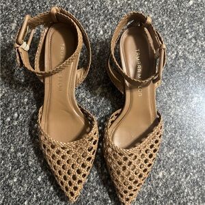 Tamara Mellon Tan Woven kitten heels | Authentic Tamara Mellon